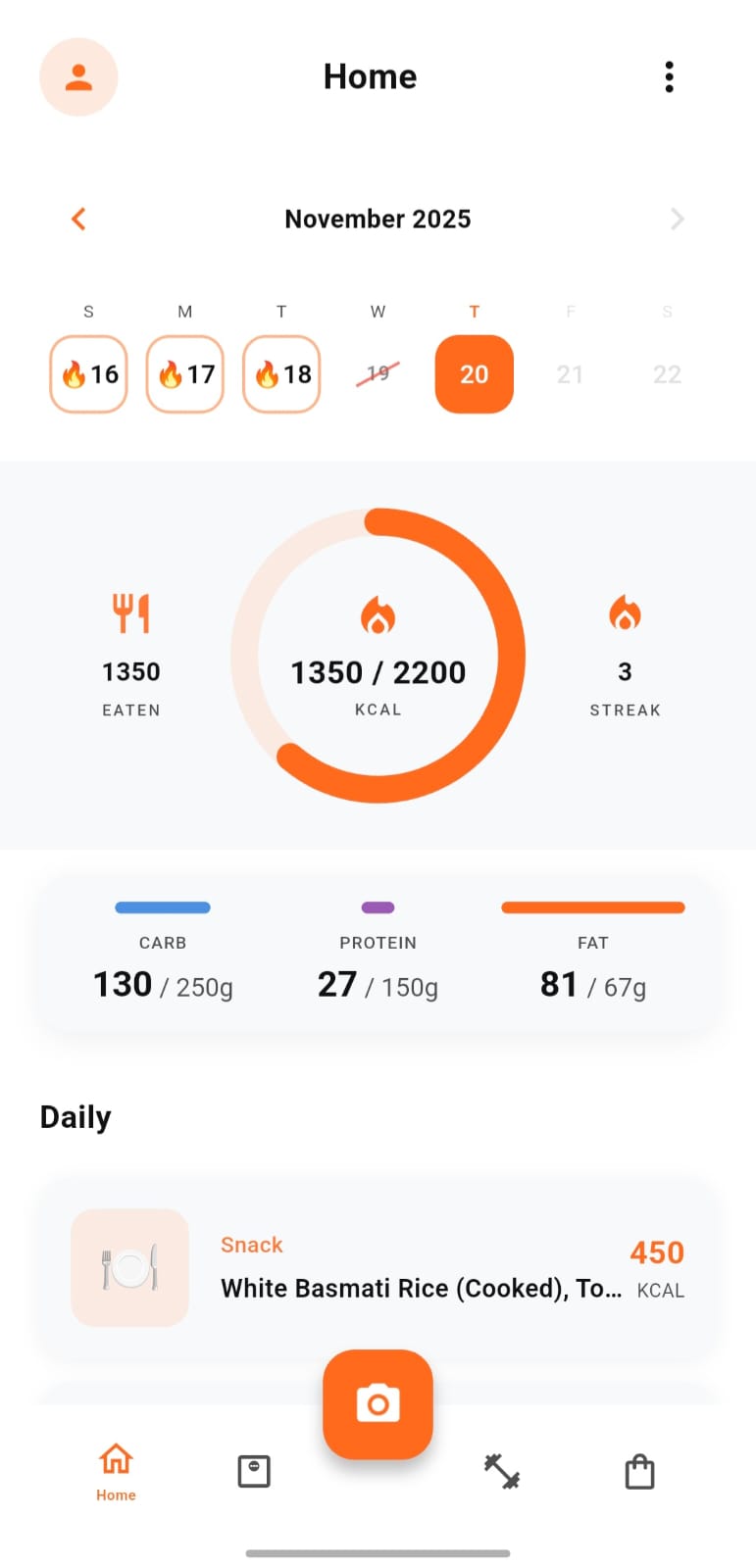 Streaker App Dashboard